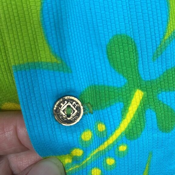 Vintage Kaikamahine Honolulu Green 60’s Tropical Hawaiian Floral Medium EUC - Picture 3 of 10